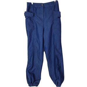Live by Design Jogger Pants Blue High Waisted‎ Size Large Pockets Tapered